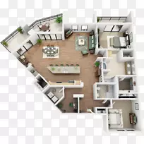 10个酒楼，公寓，平面图，住宅，公寓