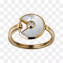 戒指珠宝卡地亚彩色金护身符戒指