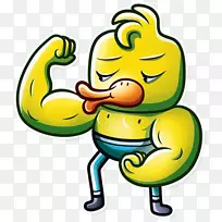 肌肉合成二头肌贴纸剪贴画