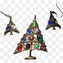 圣诞耳环装饰圣诞树圣诞日-圣诞树