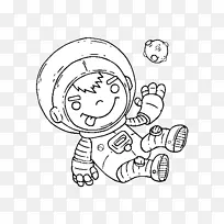 绘制着色书宇航员太空儿童