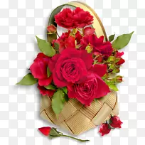花园玫瑰花卉设计篮玫瑰