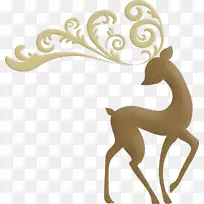 驯鹿剪贴画圣诞日开放部分-驯鹿
