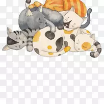 小猫午睡艺术印刷-猫