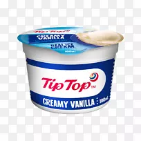 香草冰淇淋顶端牛奶-冰淇淋