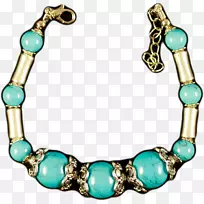 绿松石项链珠子手镯首饰.妇女用手镯