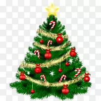 圣诞日圣诞装饰品圣诞树剪贴画圣诞蜡烛-圣诞树
