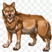 红狐狗画艺术插图-狗