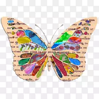 毛茸茸的蝴蝶蛾产品。蝴蝶-艺术词汇参与活动