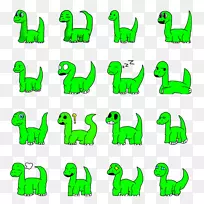 恐龙贴纸线夹艺术颈恐龙
