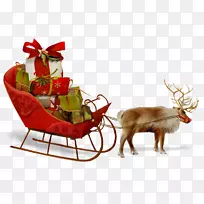 圣诞老人的驯鹿雪橇圣诞节-阿尔夫框架