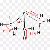 含三个或四个碳原子的三甲基锑甲基化合物分子