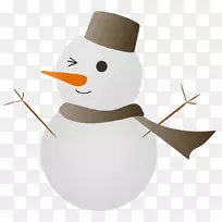 雪人插图设计剪贴画圣诞日雪人