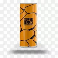 能量饮料包装和标签超级英雄设计-饮料