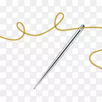 手工缝纫针线png图片概念透明针