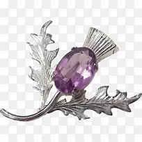 凯尔特胸针紫水晶珠宝银首饰