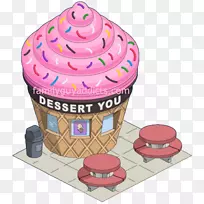 冰淇淋圆锥形甜点涂满了聋人面包店