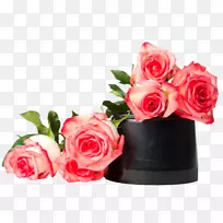 花束粉红色花园玫瑰-鲜花