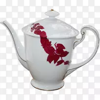 田纳西州瓷壶.手绘茶壶