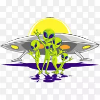 剪贴画开敞式外星生命飞碟免费内容-卡通外星人图片