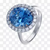 蓝宝石婚戒体珠宝-蓝宝石