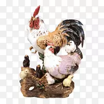 鸡雕陶瓷画-鸡