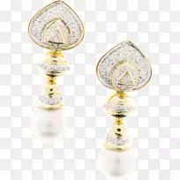 耳环培养珍珠宝石大石珍珠-宝石
