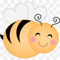 蜜蜂昆虫微笑剪贴画-蜜蜂