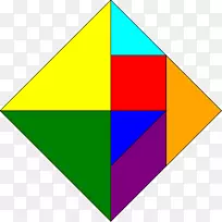 七巧板正方形剪贴画拼图-三角形