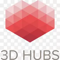 3D集线器徽标3D打印三维计算机图形三维空间dbox技术公司