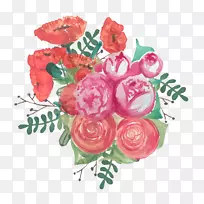 花园玫瑰，花卉设计，花束，牡丹-牡丹
