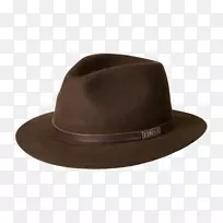 哈基拉朱拉帽土棕色软呢帽帽