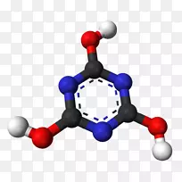 分子氰尿酸1，3，5-三嗪农药球棒模型