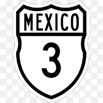 墨西哥联邦高速公路3剪辑艺术品牌威士忌黑白750毫升标志