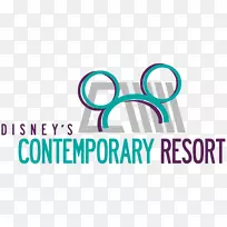 迪斯尼现代度假村标志华特迪士尼公司设计png图片-檀香木度假酒店