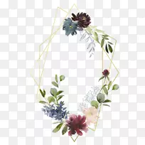 花卉设计美发师水彩画