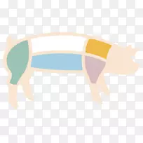猪狗夹艺术插图产品-猪