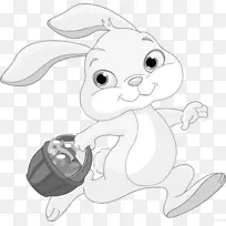 复活节兔子图像png图片文本-兔子黑白