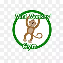灵长类迷你猴子健身房游泳池标志