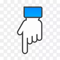 蓝象手闪烁新颖的拇指信号-手
