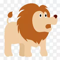狮子小狗插图动物园剪辑艺术-狮子
