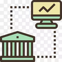 电子资金转移计算机图标电汇资金可伸缩图形.银行