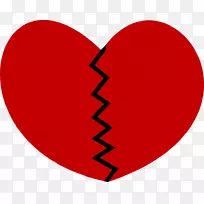 心脏剪贴画情人节线m-095-破碎或分裂的心脏