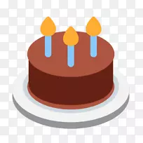 巧克力蛋糕生日蛋糕表情符号巧克力蛋糕