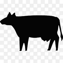荷斯坦，弗里西亚牛，肉牛，艾尔郡牛，剪贴画图形-剪影