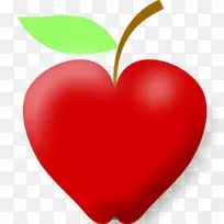 剪贴画苹果图形心脏插图-苹果