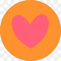 心脏夹艺术橙色S.A.M-095-水彩圆橙色
