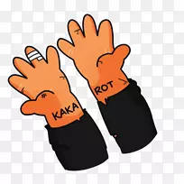 手指夹艺术手套安全橙色S.A。-泰特·兰登