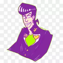 插画剪贴画人类标志紫色-Josuke