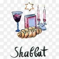 查拉插图图Shabbat摄影-犹太寺庙